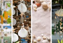idéias de jardim usando conchas